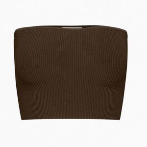 Aritzia Sculpt Knit Cropped Tube Top in Coffee Bean